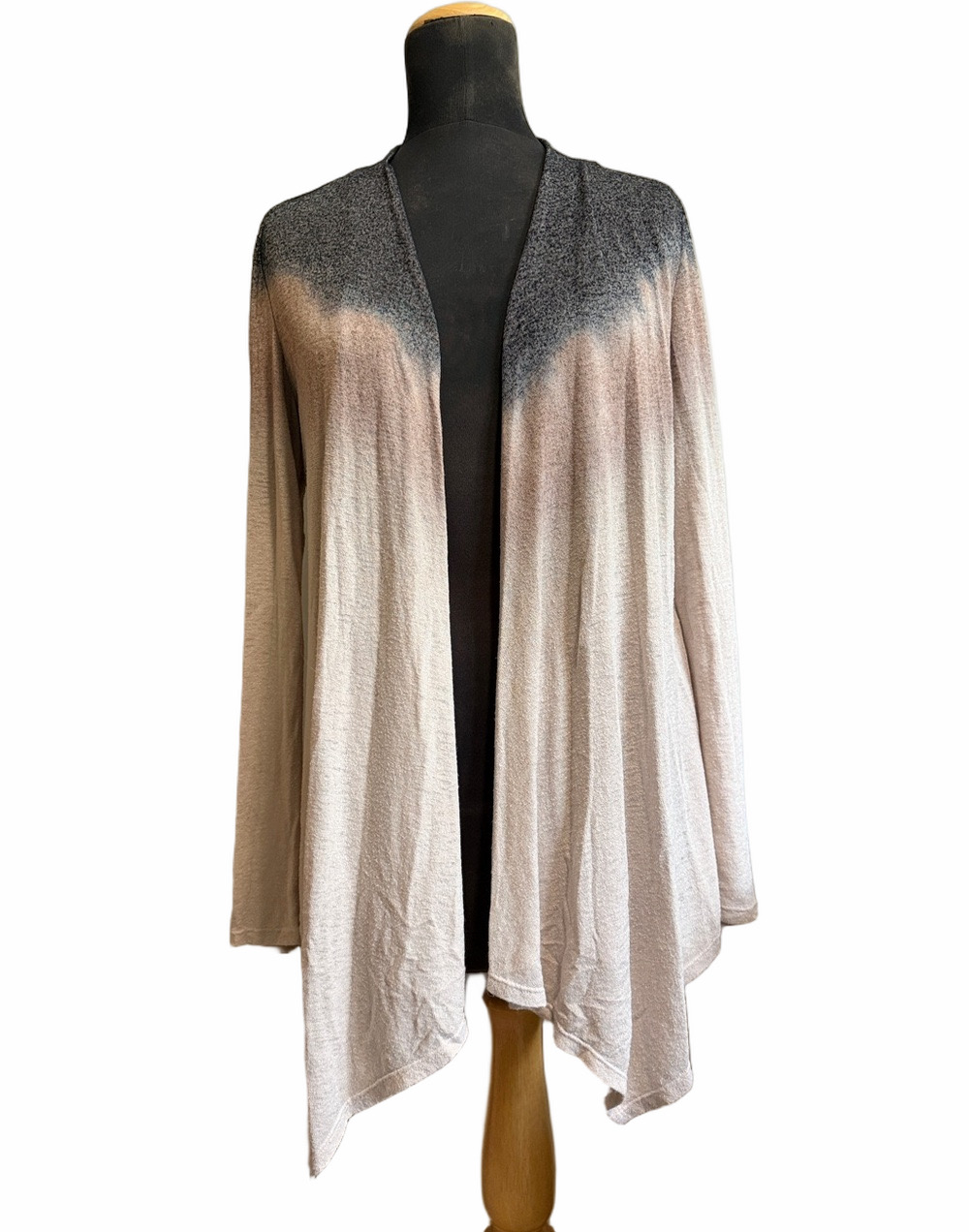 Lapis Brown & Black Ombre Open-Front Cardigan